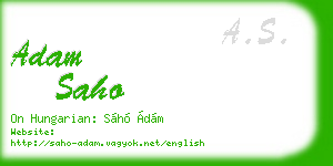 adam saho business card